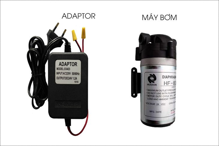 Kiểm ta adaptor và máy bơm