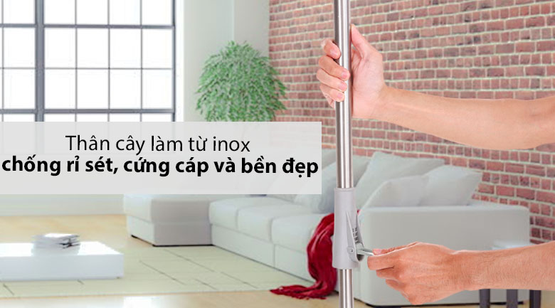 Thân cây lau thường bằng inox với các khớp nối bằng nhựa