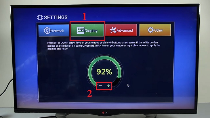 Điều chỉnh lại kích thước màn hình bằng Display